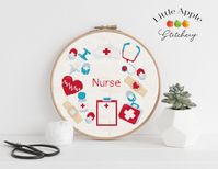 Nurse Cross Stitch Pattern PDF – Essential worker nursing - Easy cross stitch