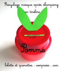 Tirelire pomme recyclage après shampoing