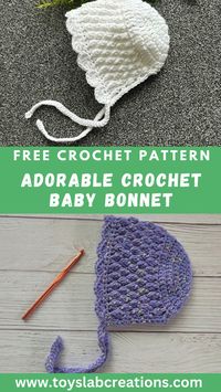 This free crochet baby bonnet pattern has a very thick texture, which makes it perfect for the cold weather. Make this adorable crochet baby bonnet for your cute little ones this winter.