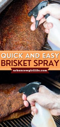 Does your main course recipe feature smoked brisket? Then this is what your easy dinner idea needs! Thanks to this barbecue brisket spray, it comes out moist and flavorful with a wonderful bark. Pin this for later!