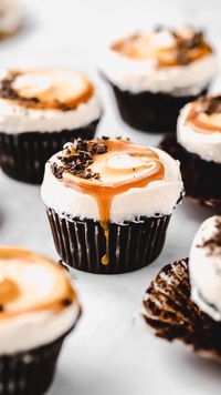 These Guinness Chocolate Cupcakes have to be the BEST EVER chocolate cupcakes. No joke. They're even topped with a delicious salted caramel buttercream. #chocolatecupcakes #guinnesschocolatecake #cupcakerecipe #butternutbakery