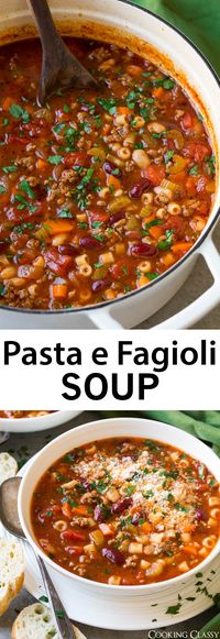 Pasta e Fagioli Soup - a reader favorite and family favorite recipe! We make this regularly because it's just so good! Even better than Olive Garden's #pastafagioli #soup #dinner #fall #cookingclassy