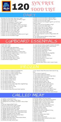 Here are 120 Aldi Syn free Slimming World shopping list. For over 300 budget Aldi items and a FREE meal plan printable PLUS an easy and clear way to view low-syn items, read now. #AldiSlimmingWorld #BudgetShoppingList #AldiSynFree