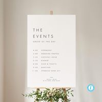 Minimalist Order of Events Sign Template Download Minimalist | Etsy