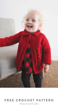 Free crochet pattern - Red Cable Twist Crochet Sweater by Daisy Farm Crafts. Free easy-to-follow pattern!