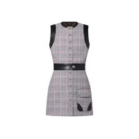 Leather Accent Check Dress - Women - Ready-to-Wear | LOUIS VUITTON ®