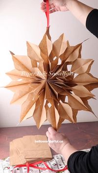 How to Make Paper Bag Snowflakes: A Beautiful DIY Winter Decor. lunch bag snowflakes