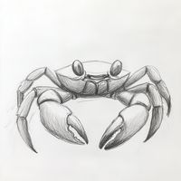 This sketch captures the intricate details of a crab's sturdy claws and delicate limbs. The drawing is bold and captivating. Explore more ocean drawing ideas by tapping the image.