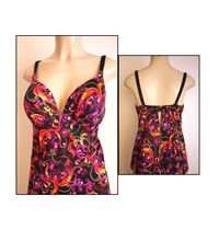 Push Up Underwire Tankini Top, Open Back Swimwear Tankinis, Long Torso Swimsuits, Custom Made Bathing Suits, Larger Bust Sizes