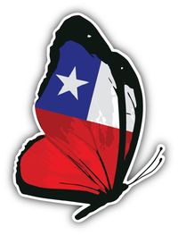 $2.9 - Chile Flag Butterfly Car Bumper Sticker Decal 4'' X 5'' #ebay #Collectibles