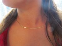 14KT Gold Plated 18" Herringbone Chain Necklace, Unisex by CellarDeals on Etsy