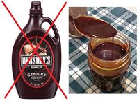 Homemade Chocolate Syrup (just cocoa powder, sugar, vanilla, water and salt)...no High Fructose corn syrup