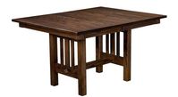 Amish Oak Wood Emily Trestle Extension Dining Table - Quick Ship Solid wood dining table Amish made in America. Customize Emily with choice of wood and stain. #diningtable #woodfurniture