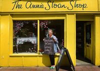 The Annie Sloan Shop, on Cowley Road in Oxford, UK. The outside is painted with Chalk Paint® in English Yellow.