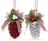 PRICES MAY VARY. Ornativity Red White Holly Berry Ornament Decorations are great ornaments for any indoor Xmas tree. Each Xmas acorn measures 2.4" x 2.4" and has a large rustic twine string for easy secure attachment. These holly berry acorns are big enough for large trees and small enough for to fit average trees. These decorated acorns work well with elegant and modern decor and blends with other decorations. The perfect way to end the fall and welcome the winter with these shatterproof pine c