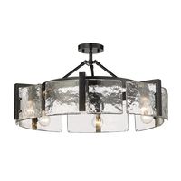 Golden Lighting 3164-6SF BLK-HWG Aenon 6 Light 28" Wide | Build.com