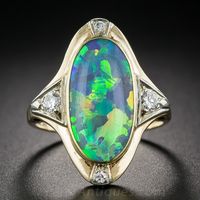 Vintage Opal and Diamond Ring