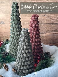 Bobble Christmas Trees Crochet Pattern - Hooked on Homemade Happiness