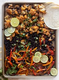 Sheet Pan Cauliflower Fajitas with Black Beans