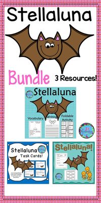 This Stellaluna Bundle is a collection of three resources to use after the children have read Stellaluna by Janell Cannon. Save by buying the bundle! This will be a very helpful Stellaluna resource for you to use year after year to help with reading comprehension!   Stellaluna Book Companion and Interactive Printable Stellaluna Task Cards Stellaluna Book Companion Printables See individual product links below.