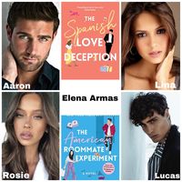 Characters feom The Spanish love Deception and The American Roomate Experiment. Meet Aaron and Catilina “Lina” And Rosie and Lucas