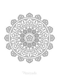 Christmas Coloring Pages for Adults Mandala Stars Snowflakes