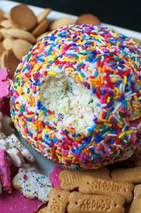 Cake Batter Cheesecake Cheeseball. Yummy appetizer for birthdays or parties.