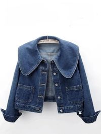 Casual look denim jacket. European design. Buttons down front closure. Pockets on front. Cotton and polyester blend fabric. Color may be lighter or darker depending of the device it is displayed.