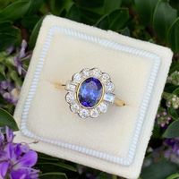 Katherine James on Instagram: “The 18ct yellow gold bezel setting around this beautiful tanzanite is a lovely detail, the colours of the tanzanite and the yellow gold…”