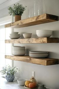 "Transform your walls with the simplicity of a DIY Floating Wooden Shelf! 🛠️🪵 A great way to add a touch of elegance and functionality to your space. 🌟✨ #WallDecor #FloatingShelves #DIYHome"