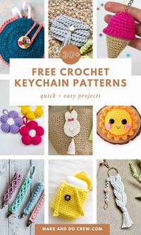 Looking for the best crochet keychain patterns? This collection of crochet charms, curated by Make and Do Crew, is for you! From small and quick designs to mini amigurumi patterns, we've got you covered. Some even include video tutorials. Whether you're making a crochet bag charm, a DIY luggage tag, a crochet lanyard, or a purse charm, these crochet keychain ideas will inspire your next project. Visit the blog for these quick crochet projects and discover more free patterns for crochet gifts.