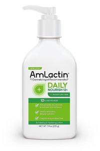 AmLactin Daily Moisturizing Lotion for Dry Skin – 7.9 oz Pump Bottle – 2-in-1 Exfoliator - Body Lotion with 12% Lactic Acid, Dermatologist-Recommended (Packaging May Vary)
Visit the AmLactin Store
4.4 4.4 out of 5 stars    29,056 ratings | Search this page
6K+ bought in past month
Price:	
$13.27$13.27 ($1.68$1.68 / Ounce)
Coupon:      20% coupon applied at checkout. Subscribe & Save orders only.