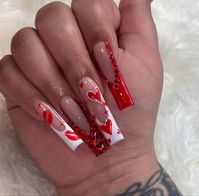 #valentines #vday #nails #pink #vdaynails #valentinesnails #pinkvdaynails #longnails #nailart #nailsofinstagram