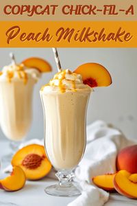 This copycat Chick-fil-A peach milkshake recipe is one of the peachiest treats ever. Made with just three ingredients, it's quick, sweet, and oh-so-fruity.