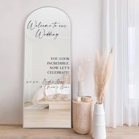 "Welcome to our Wedding, you look Incredible Vinyl Decal for Wedding Mirror. Transform your wedding mirror into a stunning focal point with our custom vinyl decal. This elegant script will greet your guests with warmth and set the perfect tone for your special day. Personalized Elegance: Make your celebration uniquely yours by customizing this decal with your name. The delicate script adds a touch of sophistication, creating a memorable entrance for everyone. Mirror Magic: This decal is designed