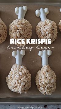 Rice Krispie Turkey Leg Treats- thanksgiving party finger food ideas for desserts. Thanksgiving treat or dessert idea for kids and adults. Cute unique fun party recipe.