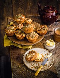 Love it or hate it, these cheesy muffins are flavoured with Marmite and topped with crunchy seeds. This savoury muffins recipe is delicious served warm and spread with butter or cream cheese - for breakfast, brunch or lunch!