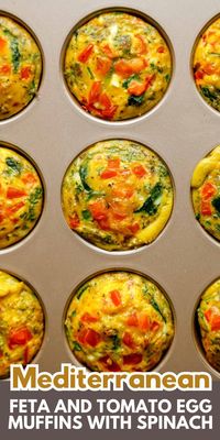 These egg muffins are simple to make and bursting with fresh flavor. They feature Greek feta, ripe tomatoes, and herbs, making them perfect for any weekend brunch or make-ahead breakfast. #eggmuffins #breakfast #glutenfree #cleaneating #healthybreakfast