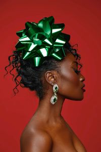 side profile beauty shoot, christmas theme