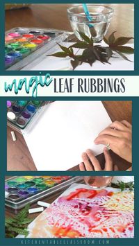 One simple switch makes these old fashioned leaf rubbings into a striking crayon resist watercolor! #leafart #crayonart #artprojectsforkids #leafart