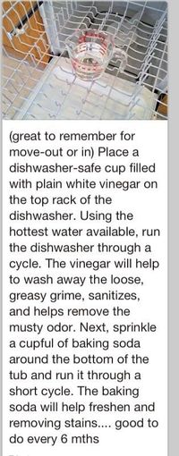 How to clean a dishwasher. To do about every 6 months. Great to do when moving into a new home. by shopportunity