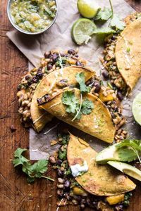 Chipotle Black Bean, Brown Rice, and Mango Quesadillas | halfbakedharvest.com #mexican #healthy #recipes