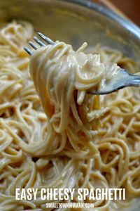 Cheesy Spaghetti | Cheesy Spaghetti Recipe | Cheesy Pasta | Comfort Food Recipe | Pasta | Small Town Woman #cheesyspaghetti #cheesypasta #smalltownwoman