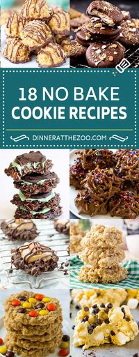 A selection of easy no bake cookie recipes including classic no bake chocolate cookies, haystack cookies, turtle cookies and more!