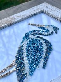 Blue Heron Framed Art, Glitter Glass Art, Sea Glass Art, Beach Glass Art, Epoxy Art, Resin Art, Glass Wall Art, Blue Heron Wall Art - Etsy