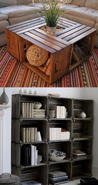 Hacer muebles de cajas de madera/ Make furniture wooden crates #recycle… …