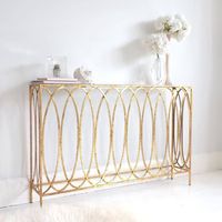 Slim Gold Console Table | Metal Gold Console Table - inspired by Jean-Baptiste-Camille Corot