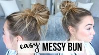 EASY MESSY BUN TUTORIAL | FINE, THIN HAIR - YouTube