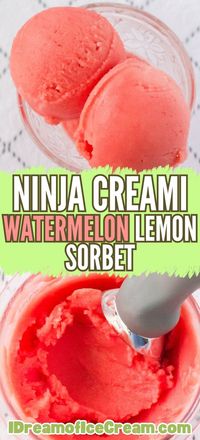 Juicy, ripe watermelon combines with lemonade to create a deliciously refreshing sorbet! It's super easy to make, thanks to the Ninja Creami. Perfect for summer!