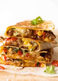 Stack of freshly cooked Quesadillas, crispy on the outside and molten cheesy goodness on the inside.